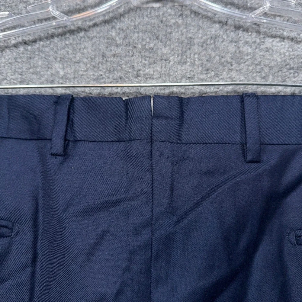 Neiman Marcus Dress Pants Men 36 Blue Loro Piana Wool Flat Chino Trousers Luxury